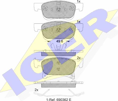 Icer 182221 - Kit pastiglie freno, Freno a disco autozon.pro