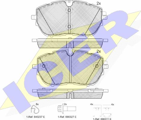 Icer 182227 - Kit pastiglie freno, Freno a disco autozon.pro