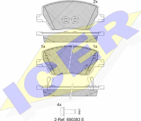 Icer 182275-207 - Kit pastiglie freno, Freno a disco autozon.pro