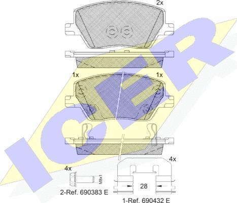 Icer 182275 - Kit pastiglie freno, Freno a disco autozon.pro