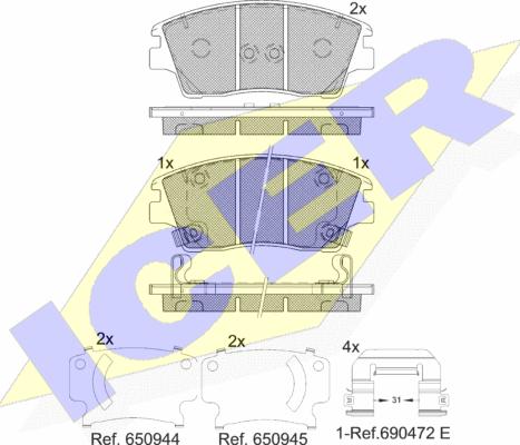 Icer 182277 - Kit pastiglie freno, Freno a disco autozon.pro