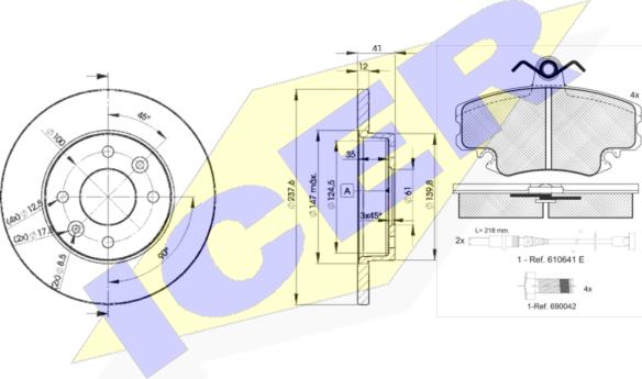 Icer 30993-4705 - Kit freno, Freno a disco autozon.pro