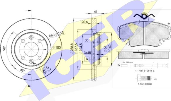 Icer 30993-3550 - Kit freno, Freno a disco autozon.pro