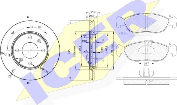 Icer 30932-4694 - Kit freno, Freno a disco autozon.pro