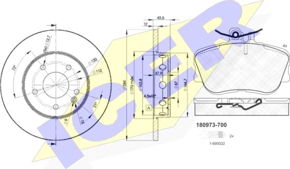 Icer 30973-3180 - Kit freno, Freno a disco autozon.pro