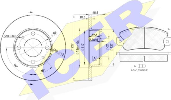 Icer 30418-5812 - Kit freno, Freno a disco autozon.pro