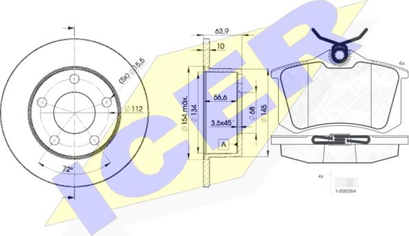 Icer 30697-4060 - Kit freno, Freno a disco autozon.pro