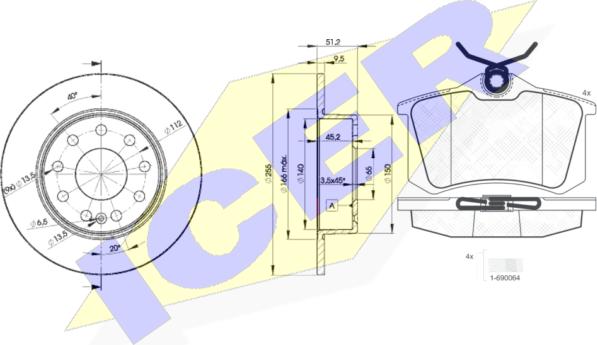 Icer 30697-5616 - Kit freno, Freno a disco autozon.pro