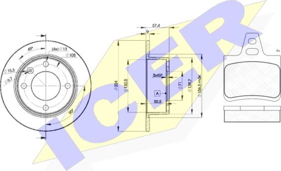 Icer 30812-7811 - Kit freno, Freno a disco autozon.pro