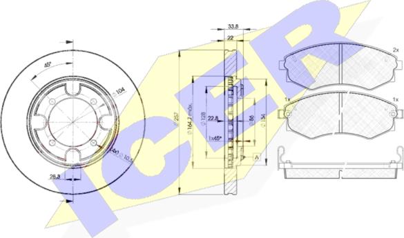 Icer 30877-2830 - Kit freno, Freno a disco autozon.pro