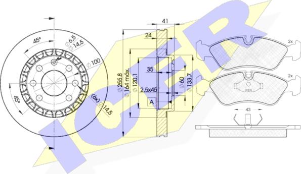 Icer 30758-9042 - Kit freno, Freno a disco autozon.pro