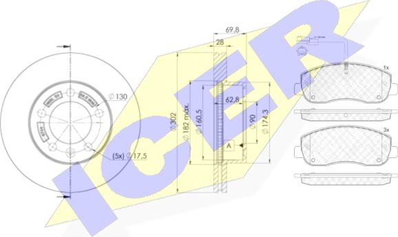 Icer 31999-8766 - Kit freno, Freno a disco autozon.pro