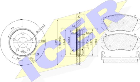 Icer 31914-4116 - Kit freno, Freno a disco autozon.pro