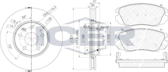 Icer 31914-5387 - Kit freno, Freno a disco autozon.pro