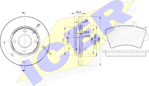 Icer 31442-5344 - Kit freno, Freno a disco autozon.pro