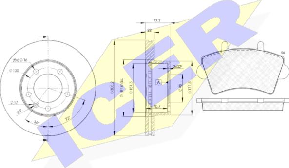 Icer 31442-6848 - Kit freno, Freno a disco autozon.pro