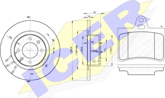 Icer 31407-4754 - Kit freno, Freno a disco autozon.pro