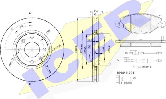 Icer 31419-4752 - Kit freno, Freno a disco autozon.pro