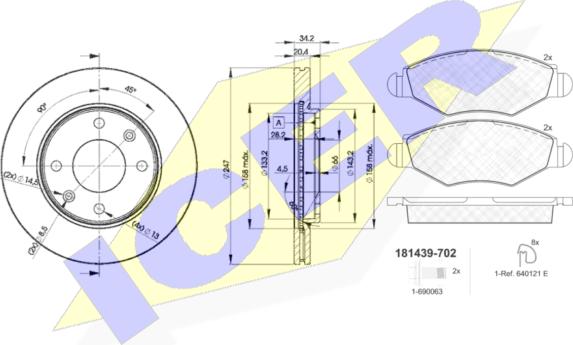 Icer 31439-4694 - Kit freno, Freno a disco autozon.pro