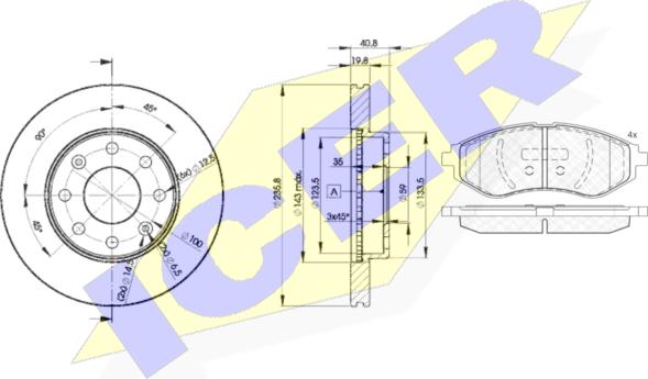 Icer 31566-4633 - Kit freno, Freno a disco autozon.pro