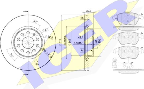 Icer 31567-5618 - Kit freno, Freno a disco autozon.pro