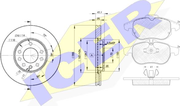 Icer 31536-9003 - Kit freno, Freno a disco autozon.pro