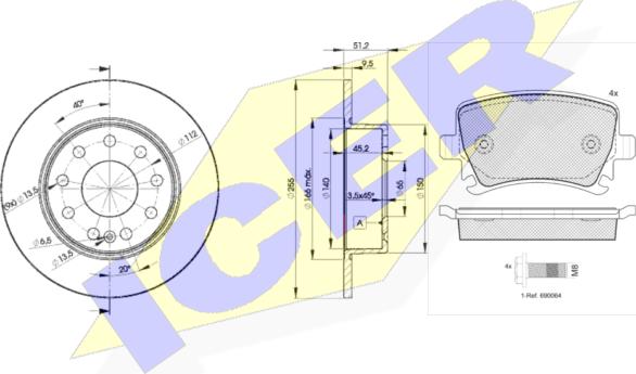 Icer 31600-5616 - Kit freno, Freno a disco autozon.pro