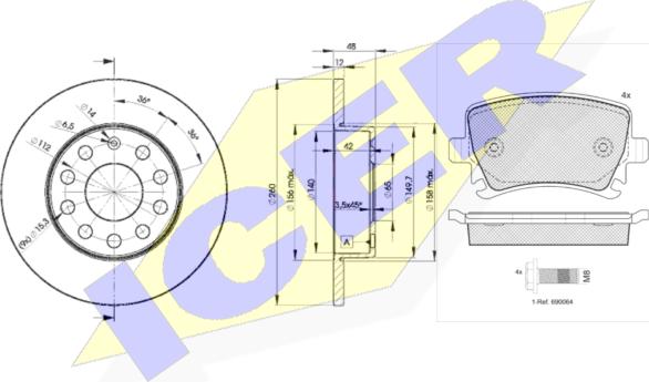 Icer 31600-5310 - Kit freno, Freno a disco autozon.pro