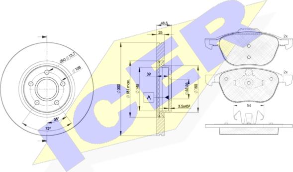 Icer 31617-3937 - Kit freno, Freno a disco autozon.pro