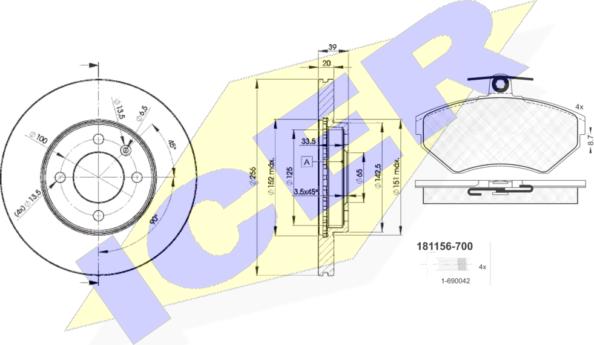 Icer 31156-3790 - Kit freno, Freno a disco autozon.pro