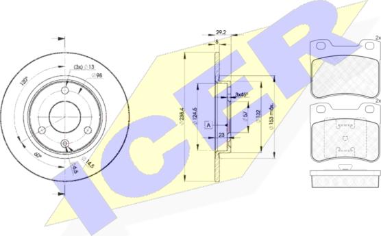 Icer 31150-7199 - Kit freno, Freno a disco autozon.pro