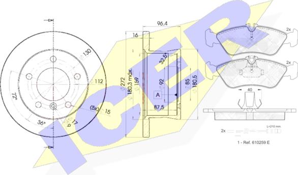 Icer 31103-0183 - Kit freno, Freno a disco autozon.pro