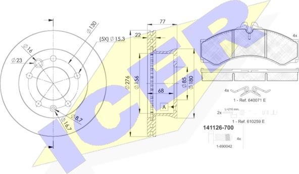 Icer 31126-0181 - Kit freno, Freno a disco autozon.pro