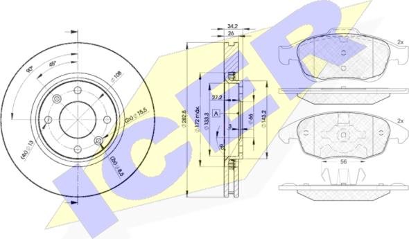 Icer 31852-4752 - Kit freno, Freno a disco autozon.pro