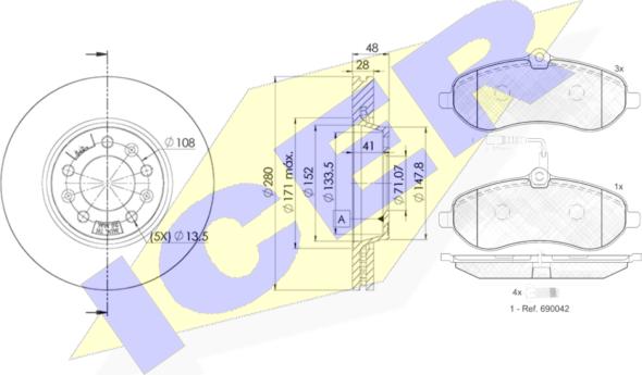 Icer 31802-5624 - Kit freno, Freno a disco autozon.pro