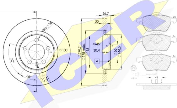 Icer 31396-5603 - Kit freno, Freno a disco autozon.pro