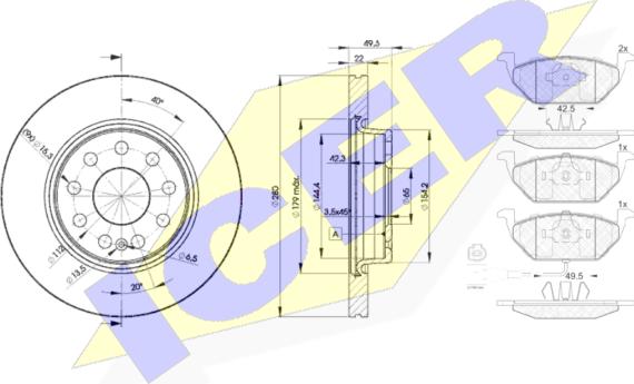 Icer 31349-5614 - Kit freno, Freno a disco autozon.pro