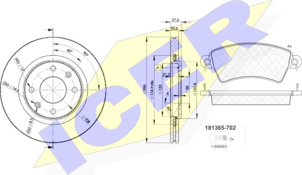 Icer 31365-4697 - Kit freno, Freno a disco autozon.pro