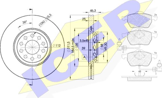 Icer 31362-4065 - Kit freno, Freno a disco autozon.pro