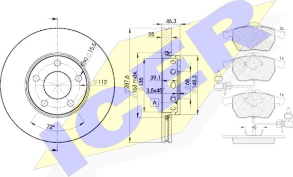 Icer 31362-4063 - Kit freno, Freno a disco autozon.pro