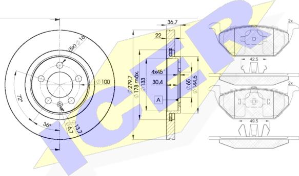 Icer 31338-5603 - Kit freno, Freno a disco autozon.pro