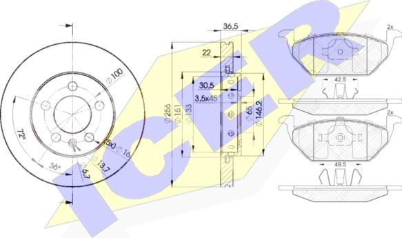 Icer 31338-5602 - Kit freno, Freno a disco autozon.pro