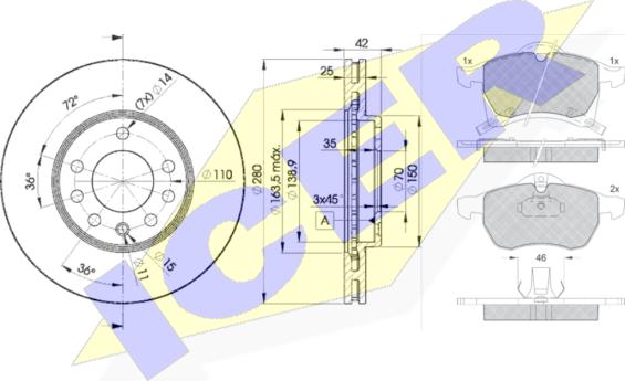 Icer 31248-9060 - Kit freno, Freno a disco autozon.pro