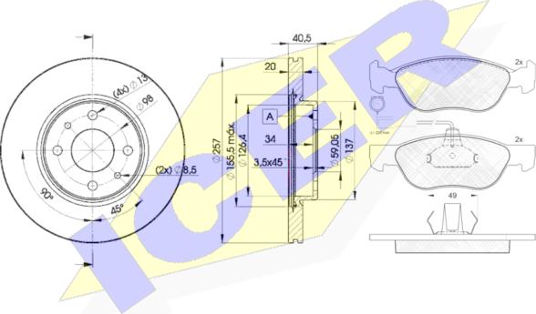 Icer 31243-5056 - Kit freno, Freno a disco autozon.pro