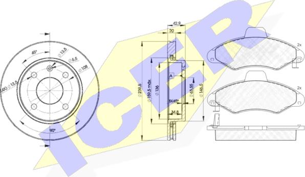 Icer 31229-1064 - Kit freno, Freno a disco autozon.pro