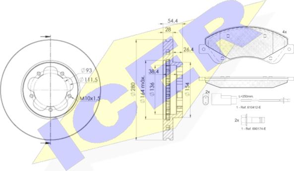 Icer 31792-5632 - Kit freno, Freno a disco autozon.pro