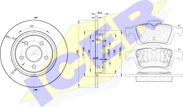 Icer 31743-3962 - Kit freno, Freno a disco autozon.pro