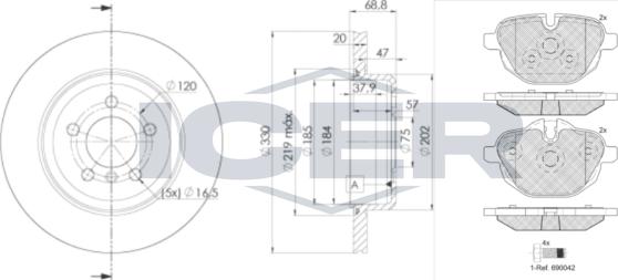 Icer 32004-3558 - Kit freno, Freno a disco autozon.pro