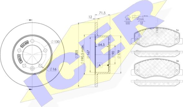 Icer 32000-8767 - Kit freno, Freno a disco autozon.pro