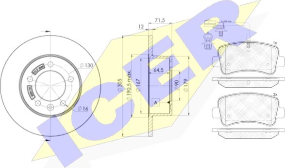 Icer 32001-8767 - Kit freno, Freno a disco autozon.pro